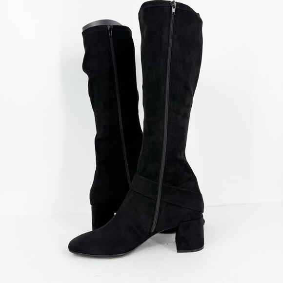 Vaneli Womens Sorina Tall Boots Size 11M Black Suede Slip On Flared Heel NIB - Picture 6 of 13